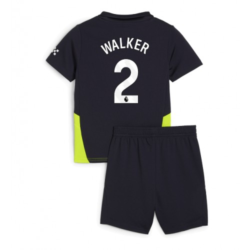 Manchester City Kyle Walker #2 Gostujuci Dres za djecu 2024-25 Kratak Rukav (+ Kratke hlače)